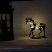 BaykaDecor - Uniek Handgemaakt Metalen Paard Beeld met LED - Abstract Kunst - Cadeau - Slaapkamer Decoratie - Paarden - 27 cm