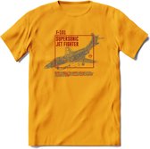 F-101 Vliegtuig T-Shirt | Unisex leger Kleding | Dames - Heren Straaljager shirt | Army F16 | Grappig bouwpakket Cadeau | - Geel - S