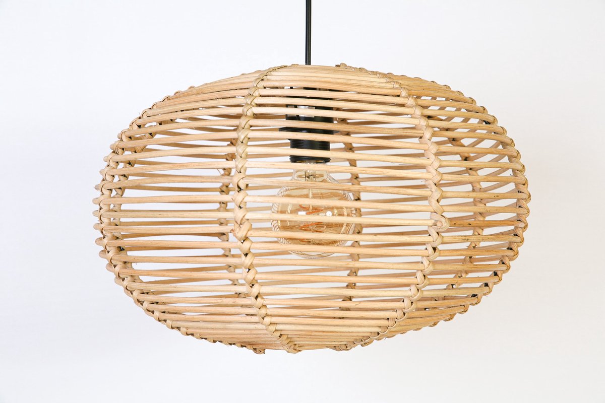 Handmade Design lamp Naturel Rotan Hanglamp Rimboe woonkamer Slaapkamer Ø 40 cm