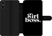 Bookcase Geschikt voor iPhone XS Max telefoonhoesje - Quotes - Spreuken - Girl boss - Met vakjes - Wallet case met magneetsluiting