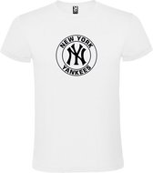 Wit T-shirt ‘New York Yankees’ Zwart Maat XL