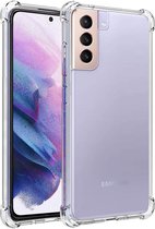 Samsung Galaxy S22 Ultra transparant siliconen hoes / achterkant met uitgestoken hoeken / anti shock / doorzichtig met camera bescherming