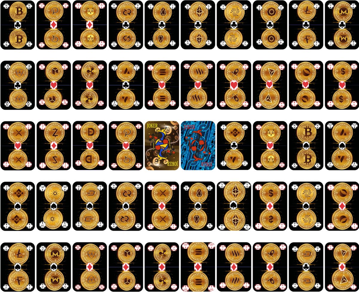 Idée cadeau ! Cartes à jouer Crypto - Haute qualité - Auto-produit - Jeu de  cartes -... | bol