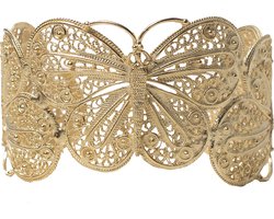 HÕBE – Mariposa Armband– 18 Karaat Goud Vergulde Messing – Gerecycled messing–  Armband– Handgemaakte Sieraad – Accessories – Dames Armband – Model Filigraan – Adjustable