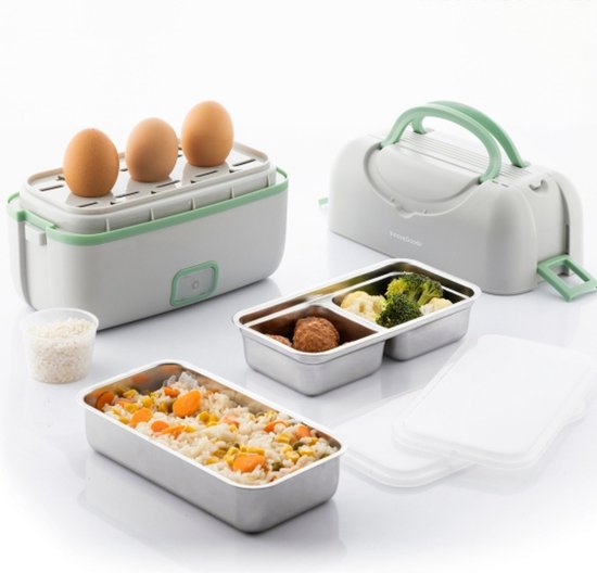 MULBEVD 3-in-1 Elektrische Lunchbox - 100W Beheizte Brotdose Für Büro, Auto & Unterwegs