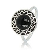 My Bendel - Vintage ring - zilver met zwarte onyx steen - My Bendel - De diep zwarte onyx steen in combinatie met de vintage design geeft deze ring een supermooie look - Met luxe c