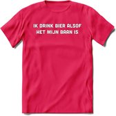 Ik drink bier alsof het mijn baan is T-Shirt | Unisex Kleding | Dames - Heren Feest shirt | Drank | Grappig Verjaardag Cadeau tekst | - Roze - XXL