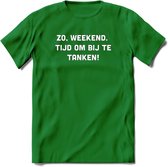 Weekend Bier T-Shirt | Unisex Kleding | Dames - Heren Feest shirt | Drank | Grappig Verjaardag Cadeau tekst | - Donker Groen - M