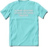 Tarwe Smoothie Bier T-Shirt | Unisex Kleding | Dames - Heren Feest shirt | Drank | Grappig Verjaardag Cadeau tekst | - Licht Blauw - L