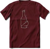 Bierbuik Bier T-Shirt | Unisex Kleding | Dames - Heren Feest shirt | Drank | Grappig Verjaardag Cadeau tekst | - Burgundy - S