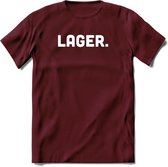 Lager Bier T-Shirt | Unisex Kleding | Dames - Heren Feest shirt | Drank | Grappig Verjaardag Cadeau tekst | - Burgundy - M