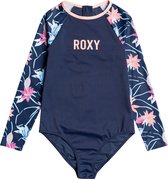 Roxy - UV Zwempak voor meisjes - Roxy Sport Girl met korte rits - Longsleeve - Mood Indigo/Floral Flow - maat 116cm
