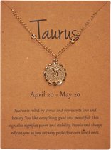 Taurus/Stier - Sterrenbeeld ketting - Zodiac signs - Astrologie/Astrology - Horoscoop - Goud