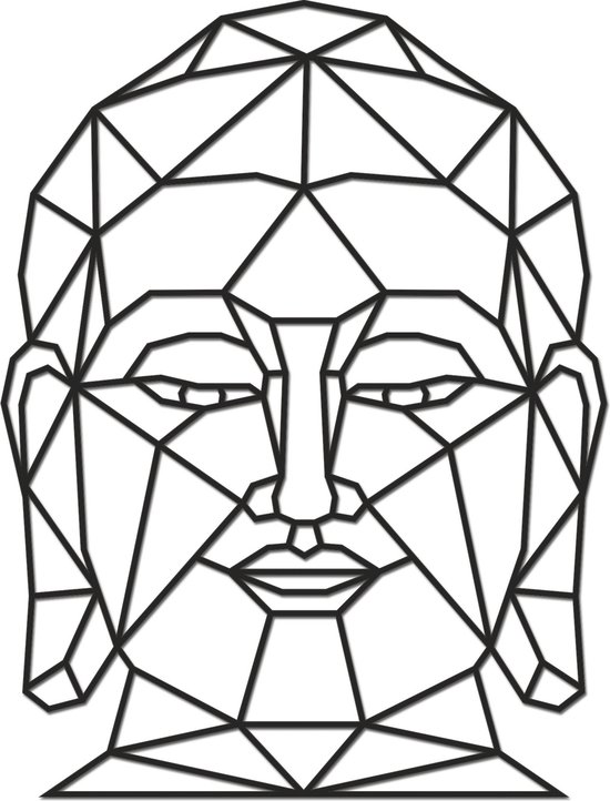 Hout-Kado - Boeddha - Medium - Zwart - Geometrische dieren en vormen - Hout - Lasergesneden