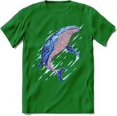 Dieren T-Shirt | Walvis shirt Heren / Dames | Wildlife whale cadeau - Donker Groen - XXL