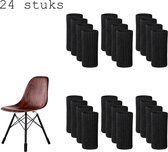 MEWAVE© | Stoelpoot beschermers | Stoelpoot sokken | Stoelpoot doppen | Zwart | 20 - 55 MM | Anti kras | 24 stuks, voor 6 stoelen