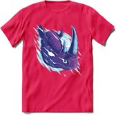 Dieren T-Shirt | Neushoorn shirt Heren / Dames | Wildlife rhino cadeau - Roze - XL