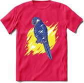 Dieren T-Shirt | Papegaai shirt Heren / Dames | Wildlife parrot cadeau - Roze - XL