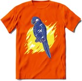 Dieren T-Shirt | Papegaai shirt Heren / Dames | Wildlife parrot cadeau - Oranje - XXL