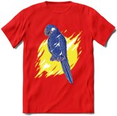 Dieren T-Shirt | Papegaai shirt Heren / Dames | Wildlife parrot cadeau - Rood - M