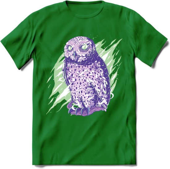 Dieren T-Shirt | Uil shirt Heren / Dames | Wildlife owl cadeau - Donker Groen - S
