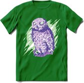 Dieren T-Shirt | Uil shirt Heren / Dames | Wildlife owl cadeau - Donker Groen - L