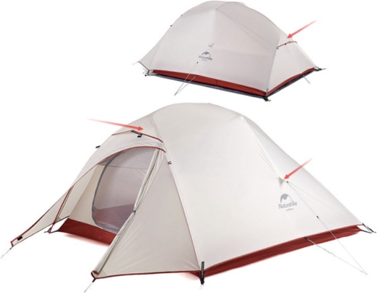 Friick Tent - Camping Tent - Kamperen - 3 Persoons Tent - Inclusief Opbergtas - Grijs