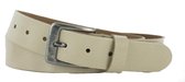 Leren Riem Heren/Dames | 3.5cm breed | Riemmaat: 115cm (totale lengte: 130cm) | 100% echt leer | Nikkelvrije gesp | Kleur: cream