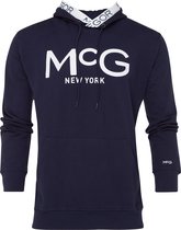 McGregor Sweater Navy Heren| 100% Katoen | Ronde Hals / O Hals met Capouchon | Maat XL | McGregor New York | Gedrukt Logo McG op de borst en tapelint in de capuchon