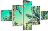 Schilderij - Palmbomen, 5luik, premium print