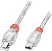 Lindy 31632 USB-kabel 0,5 m Mini-USB A Mini-USB B Transparant