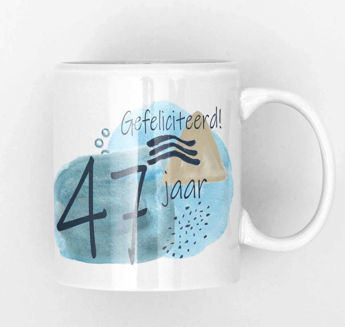 Mok in blauwe tinten 47 jaar