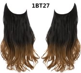 Premium Fiber Synthetic Clip in Extensions Single / Wire Extensions - BodyWave - 45cm- (#1BT27) Jett Black Ombre Middle Brown M01