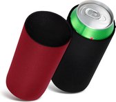 kwmobile 2x 500ml Can blikjeskoeler - Voor bier- en frisdrankblikjes - Koeler voor drankblikjes in zwart / rood -