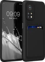 kwmobile telefoonhoesje geschikt voor Xiaomi Mi 10T / Mi 10T Pro - Hoesje met pasjeshouder - TPU case in mat zwart