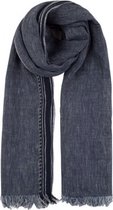 Scotch & Soda katoen/linnen heren sjaal blauw