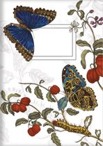 Notitieboekje Vlinders blauw 14x11cm