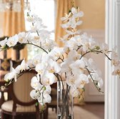Cooper Group® Kunst orchidee - 1 witte tak - 67 cm lang - kunstbloemen - kersebloesem - Wit