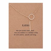 Bixorp Luck Geluksketting met Karma Ring Goudkleurig - Afscheidscadeau - Cadeau voor Haar / Dames / Vriendin / Mama / Vrouwen - Ketting met Ring Hanger