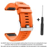 Oranje Siliconen geschikt voor Sporthorloge Bandje Garmin Fenix 5 (&Plus & Sapphire) /Forerunner 935/945 /Quatix 5 &5 Sapphire / Fenix 6 &6 Plus / Approach S60 & S62 / MARQ / D2 Delta – Quickfit Compatibel – Maat: foto – 22 mm orange smartwatch strap