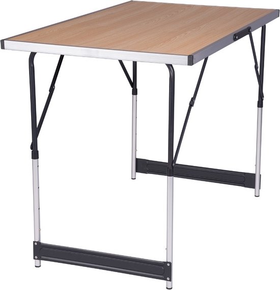 Kamyra® Campingtafel Inklapbaar - Kampeertafel, Partytafel - Opvouwbaar, Lichtgewicht & In Hoogte Verstelbaar - Aluminium/Hout van Kamyra — afbeelding 4