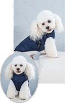 LaVidaLuxe® Navy Blue Hondenjas - Maat L - Kleine hond - Waterafstotend - Gevoerd met rits - Warme hondenjas