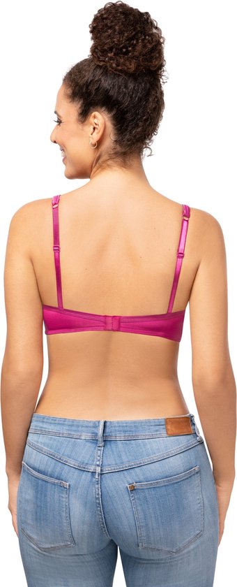 Amoena Prothese Bh Voorgevormd Zonder Beugel Lara Satin SB magenta - maat  EU 80D / FR 95D