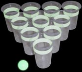 Drankspel/drinkspel glow in the dark beer pong feestartikelen - herbruikbare bekers