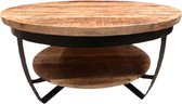 In Round Mangohout Salontafel – Ø70cm – Rond / Industrieel / Hout