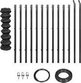 Decoways - Gaashek met palen en toebehoren 1,25x25 m grijs