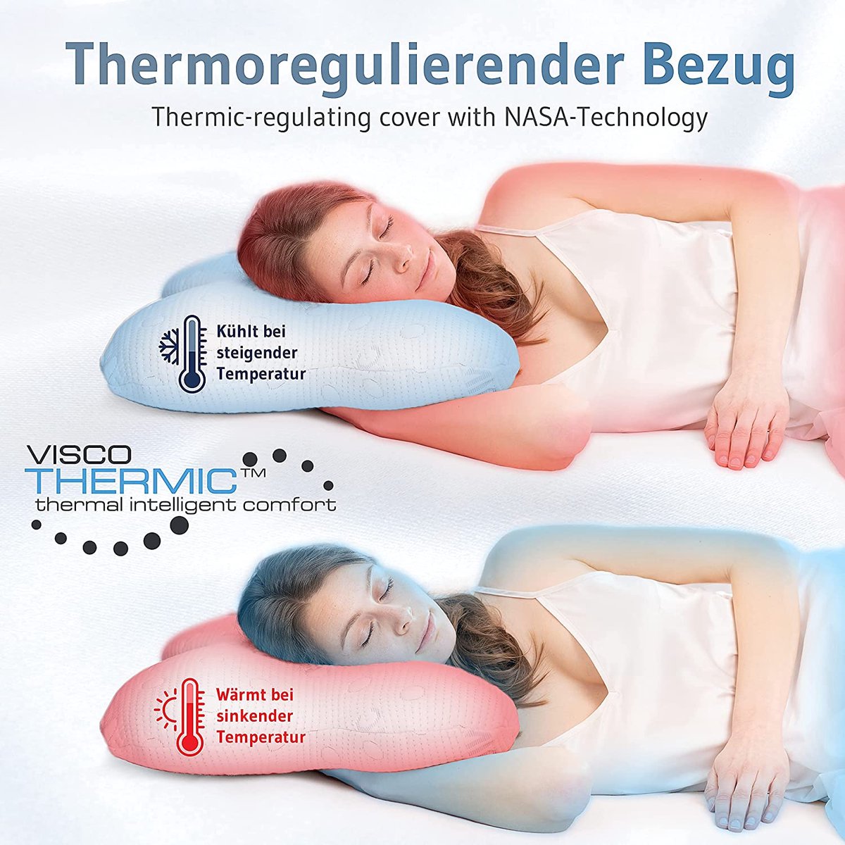 Orthopädisches Kopfkissen für Seitenschläfer aus Memory Schaum