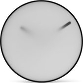 GEJST MOMENTT - Mat zwarte wandklok met wit melkglas - Ø30 x d8,4cm