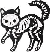 Pin ''skelet cat'' kat, broche, kledingspeld