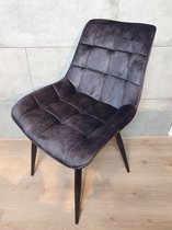 Eetkamerstoel Den Haag Antraciet - Fluweel (velvet)
